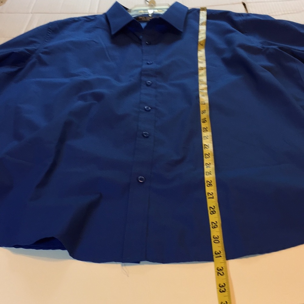 Paul Jones Long Sleeve Royal Blue Button Up Shirt 3XL NWOT - Picture 13 of 14